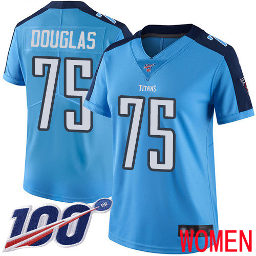 Tennessee Titans Limited Light Blue Women Jamil Douglas Jersey NFL Football #75 100th Season Rush Vapor Untouchable->youth nfl jersey->Youth Jersey
